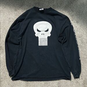 Vintage Marvel Black Punisher Long Sleeve Shirt